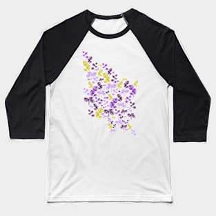 Purple & Green Exotic Monstera Plants Pattern Baseball T-Shirt